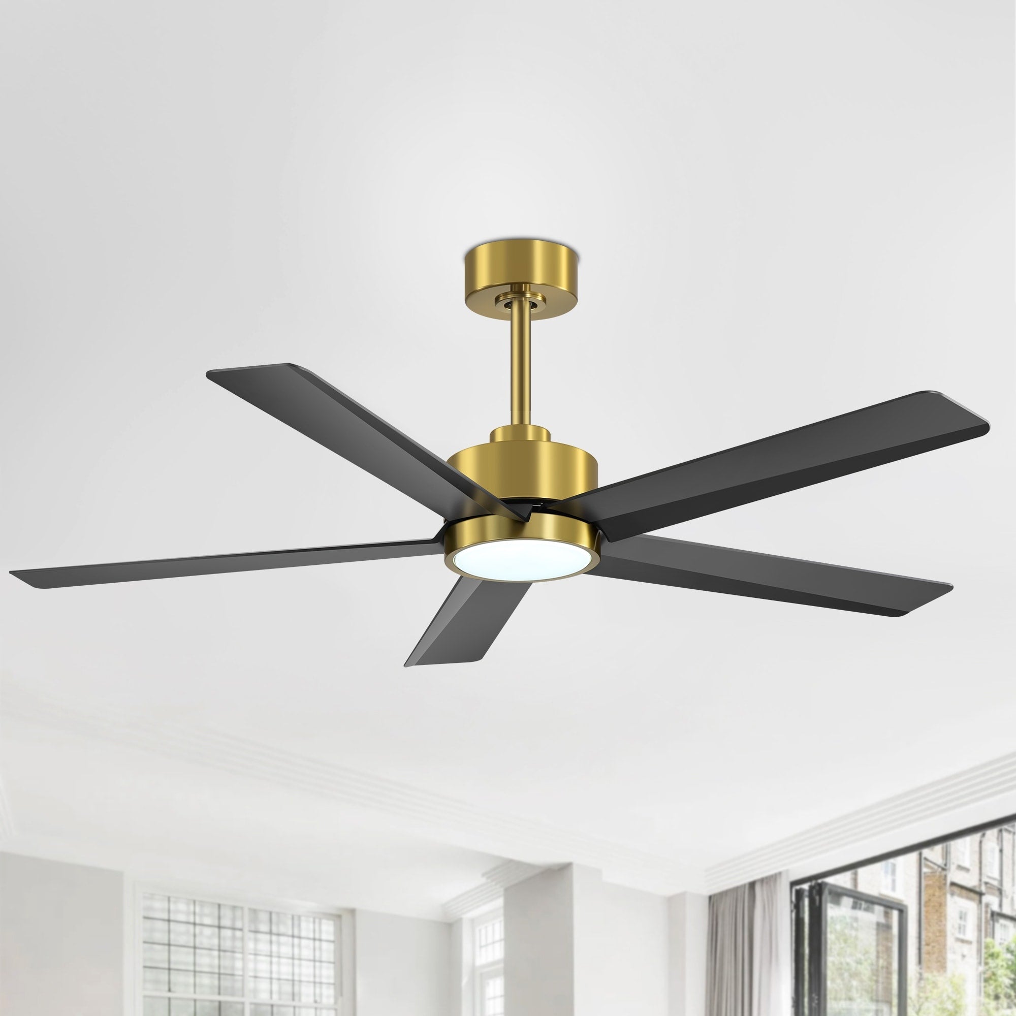 Ventilateur de plafond LED Breezary 65/52/42 à 5 pales avec kit d'éclairage et télécommande