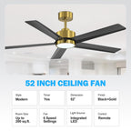 Ventilateur de plafond LED Breezary 65/52/42 à 5 pales avec kit d'éclairage et télécommande