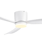 Ventilateur de plafond encastré à DEL noir/blanc de 52 pouces avec télécommande (3 pales)