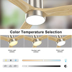 Ventilateur de plafond encastré de style campagnard de 52 pouces avec éclairage et télécommande, moteur CC réversible