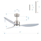 Ventilateur de plafond à DEL de 52 pouces avec télécommande (3 pales)