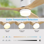 Ventilateur de plafond encastré Sofucor 52 pouces avec télécommande, moteur réversible et éclairage intégré en option