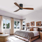 Ventilateur de plafond encastré Sofucor 52 pouces avec télécommande, moteur réversible et éclairage intégré en option