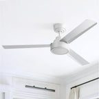 Ventilateur de plafond moderne en bois massif/ABS de 52 pouces avec télécommande (sans lumière), 6 vitesses de vent, flux d'air réversible