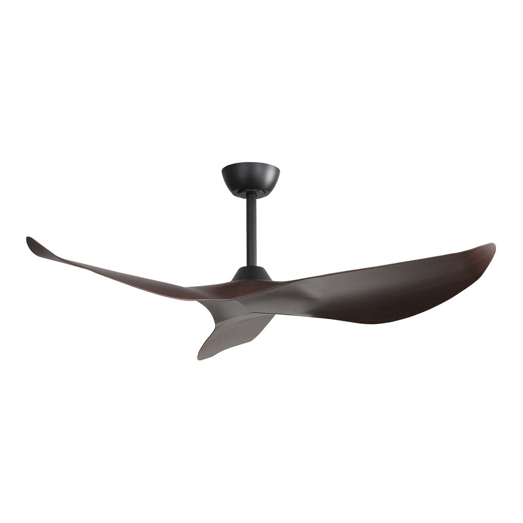 Ventilateur de plafond moderne en bois massif/ABS de 52 pouces avec télécommande (sans lumière), 6 vitesses de vent, flux d'air réversible