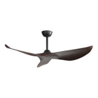 Ventilateur de plafond moderne en bois massif/ABS de 52 pouces avec télécommande (sans lumière), 6 vitesses de vent, flux d'air réversible