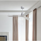 Ventilateur de plafond moderne en bois massif/ABS de 52 pouces avec télécommande (sans lumière), 6 vitesses de vent, flux d'air réversible