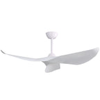 Ventilateur de plafond moderne en bois massif/ABS de 52 pouces avec télécommande (sans lumière), 6 vitesses de vent, flux d'air réversible