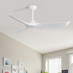 Ventilateur de plafond moderne en bois massif/ABS de 52 pouces avec télécommande (sans lumière), 6 vitesses de vent, flux d'air réversible