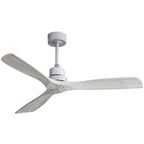 Ventilateur de plafond moderne en bois massif/ABS de 52 pouces avec télécommande (sans lumière), 6 vitesses de vent, flux d'air réversible