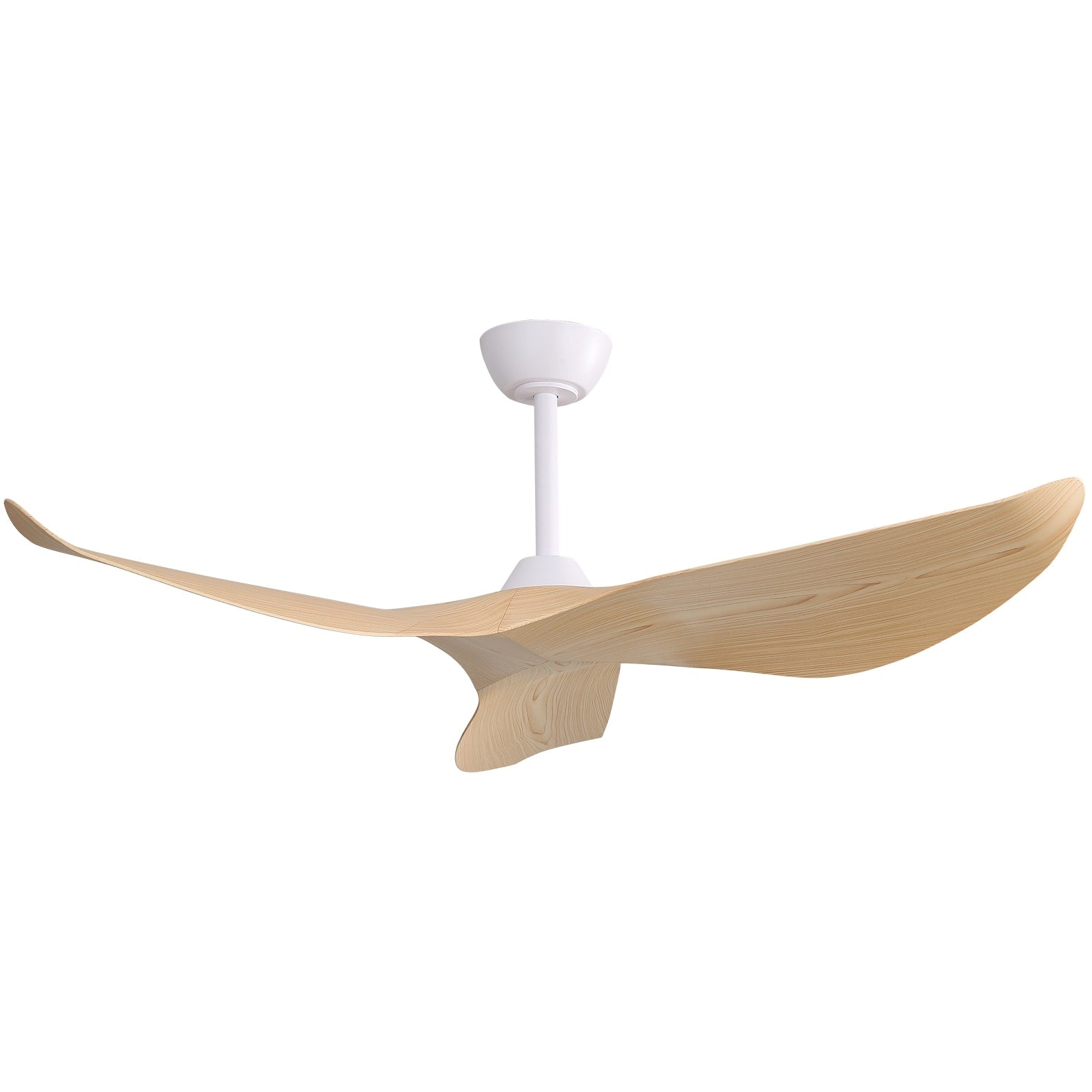 Ventilateur de plafond moderne en bois massif/ABS de 52 pouces avec télécommande (sans lumière), 6 vitesses de vent, flux d'air réversible