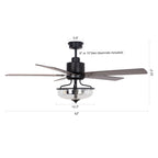 Ventilateur de plafond réversible en bois de 52 pouces, 5 pales et 3 lumières, avec télécommande