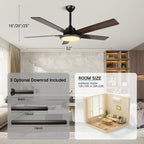 52 ventilateurs de plafond modernes avec lumières et télécommande, LED à intensité variable