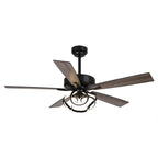 Ventilateur de plafond LED d'intérieur moderne chromé/noir à intensité variable avec lumière et télécommande