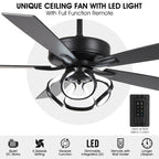 Ventilateur de plafond LED d'intérieur moderne chromé/noir à intensité variable avec lumière et télécommande