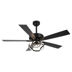 Ventilateur de plafond LED d'intérieur moderne chromé/noir à intensité variable avec lumière et télécommande
