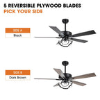 Ventilateur de plafond LED d'intérieur moderne chromé/noir à intensité variable avec lumière et télécommande