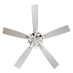 Ventilateur de plafond LED d'intérieur moderne chromé/noir à intensité variable avec lumière et télécommande