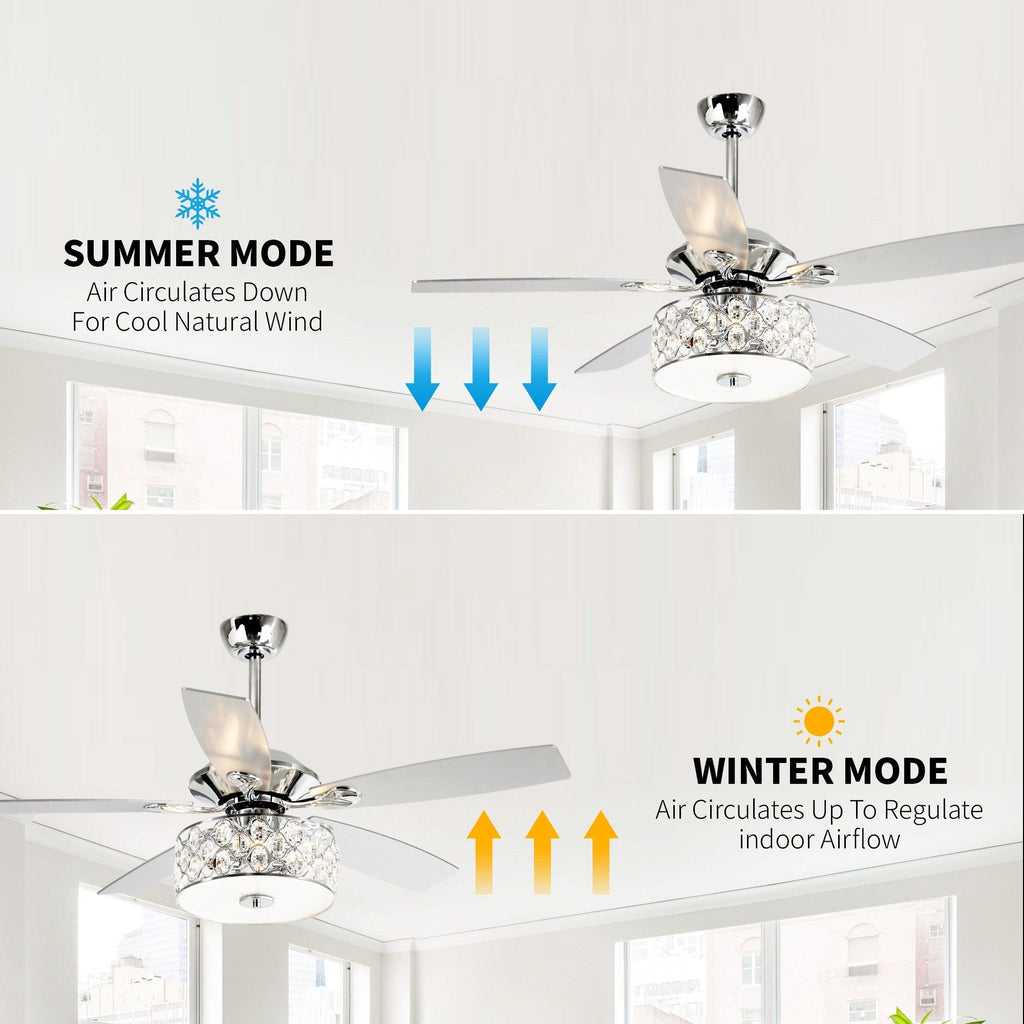 Ventilateur de plafond moderne à 4 lumières avec télécommande