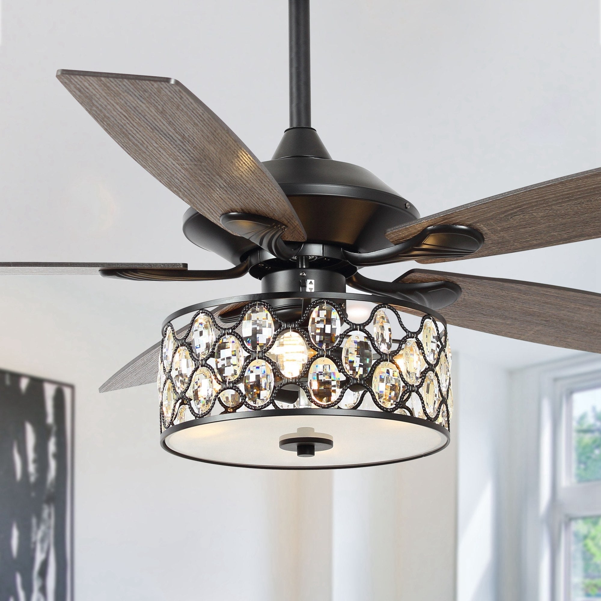 Ventilateur de plafond moderne à 4 lumières avec télécommande