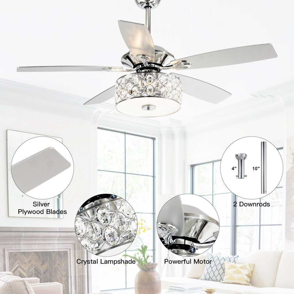 Ventilateur de plafond moderne à 4 lumières avec télécommande