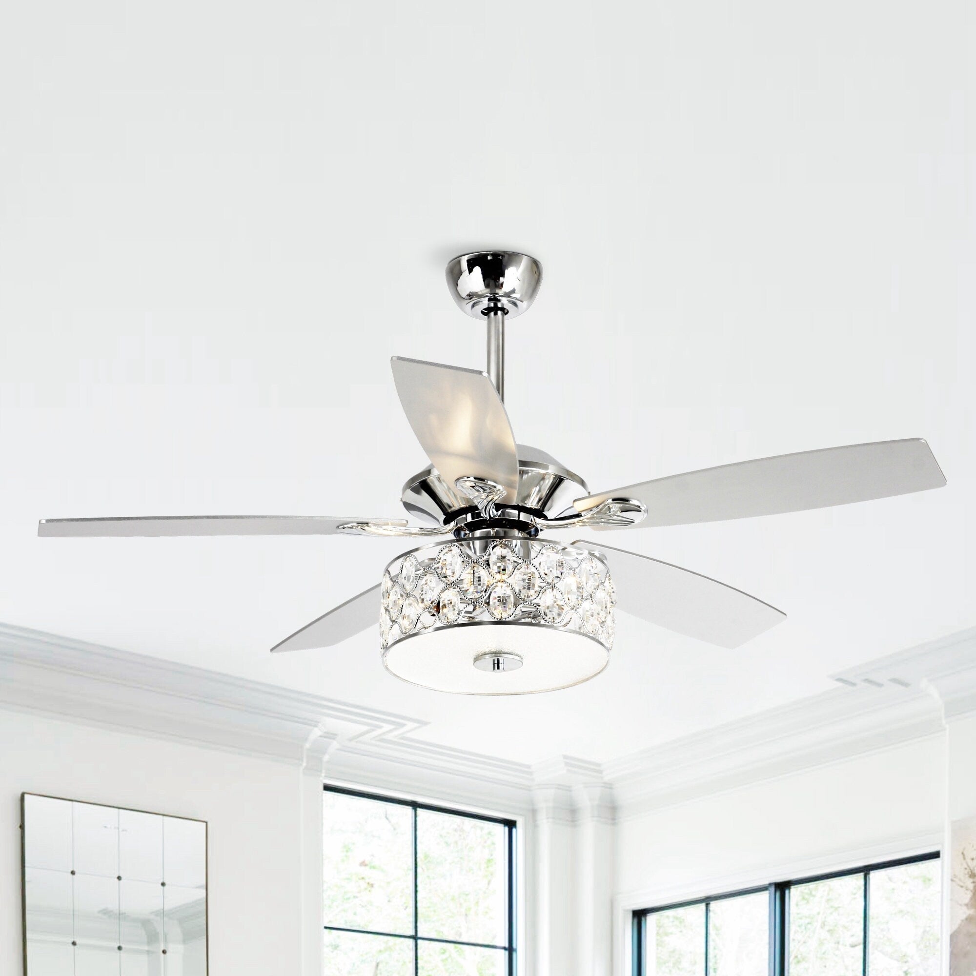 Ventilateur de plafond moderne à 4 lumières avec télécommande