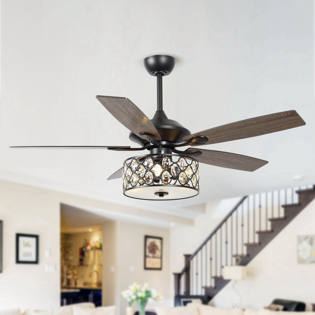 Ventilateur de plafond moderne à 4 lumières avec télécommande