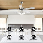 Ventilateur de plafond moderne à 4 lumières avec télécommande