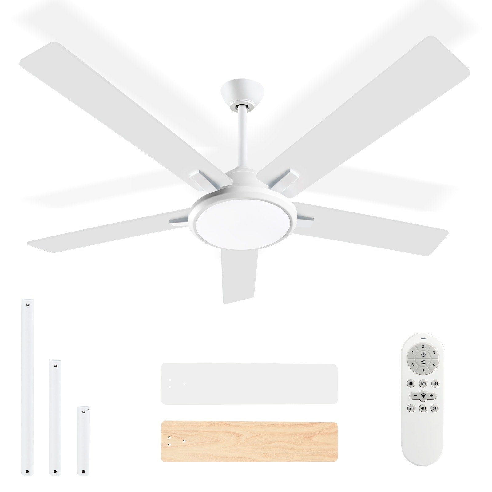 52 ventilateurs de plafond modernes avec lumières et télécommande, LED à intensité variable