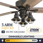 Ventilateur de plafond LED Prominence Home Sivan Bronze Farmhouse avec éclairage et télécommande