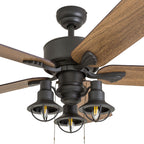 Ventilateur de plafond LED Prominence Home Sivan Bronze Farmhouse avec éclairage et télécommande