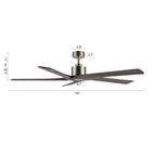 Ventilateur de plafond d'intérieur WINGBO 54 pouces avec moteur à courant continu sans éclairage - N/A