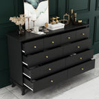 Commode double de 55,1 po de large avec tiroirs de rangement