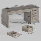 Bureau de direction de ferme Bureau à domicile Tiroir de classement Support d'écran Prise de courant