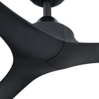 Ventilateur de plafond moderne noir à hélice à courant continu à 3 pales avec télécommande