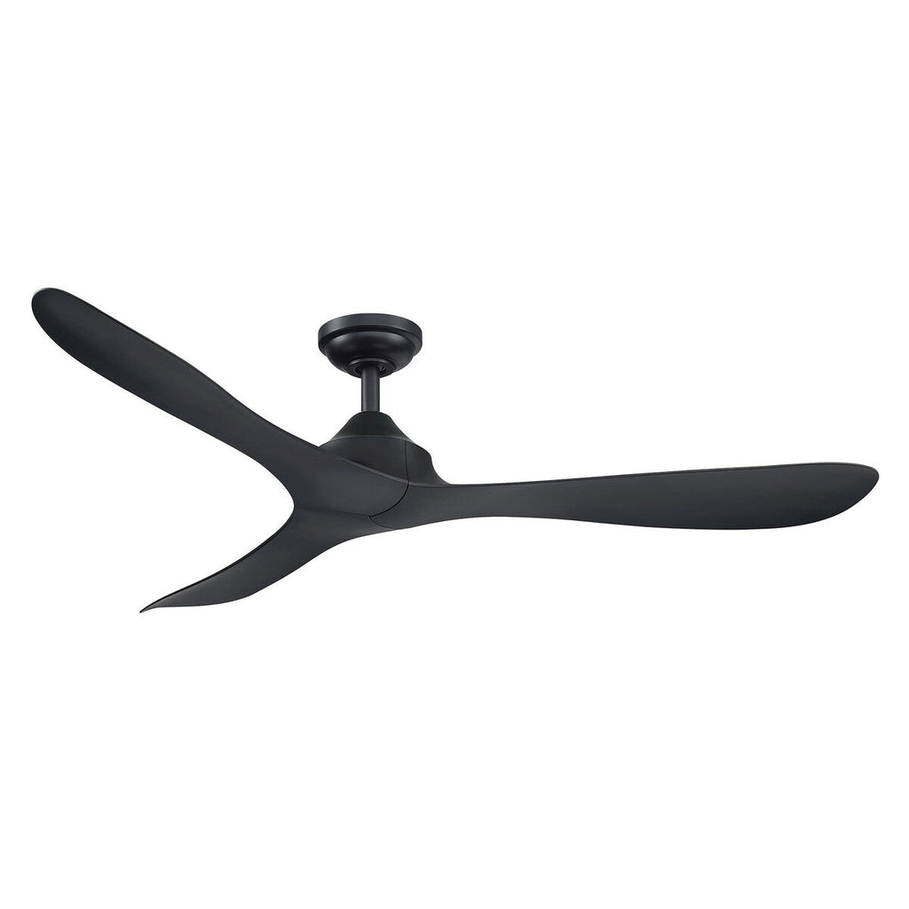 Ventilateur de plafond moderne noir à hélice à courant continu à 3 pales avec télécommande