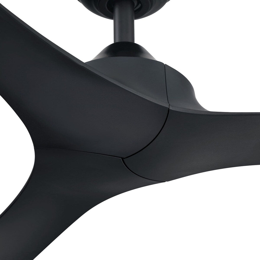 Ventilateur de plafond moderne noir à hélice à courant continu à 3 pales avec télécommande