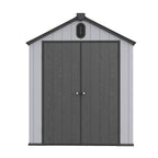 Abri de rangement extérieur en plastique et résine toutes saisons de 6 pi x 4 pi/6 pi x 8 pi/8 pi x 6 pi/8 pi x 10 pi avec plancher, abri à outils Spire