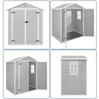 Abri de rangement extérieur en plastique et résine toutes saisons de 6 pi x 4 pi/6 pi x 8 pi/8 pi x 6 pi/8 pi x 10 pi avec plancher, abri à outils Spire
