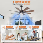 Ventilateur de plafond à LED intégré Parrot Uncle 60 Farmhouse avec lumière et télécommande