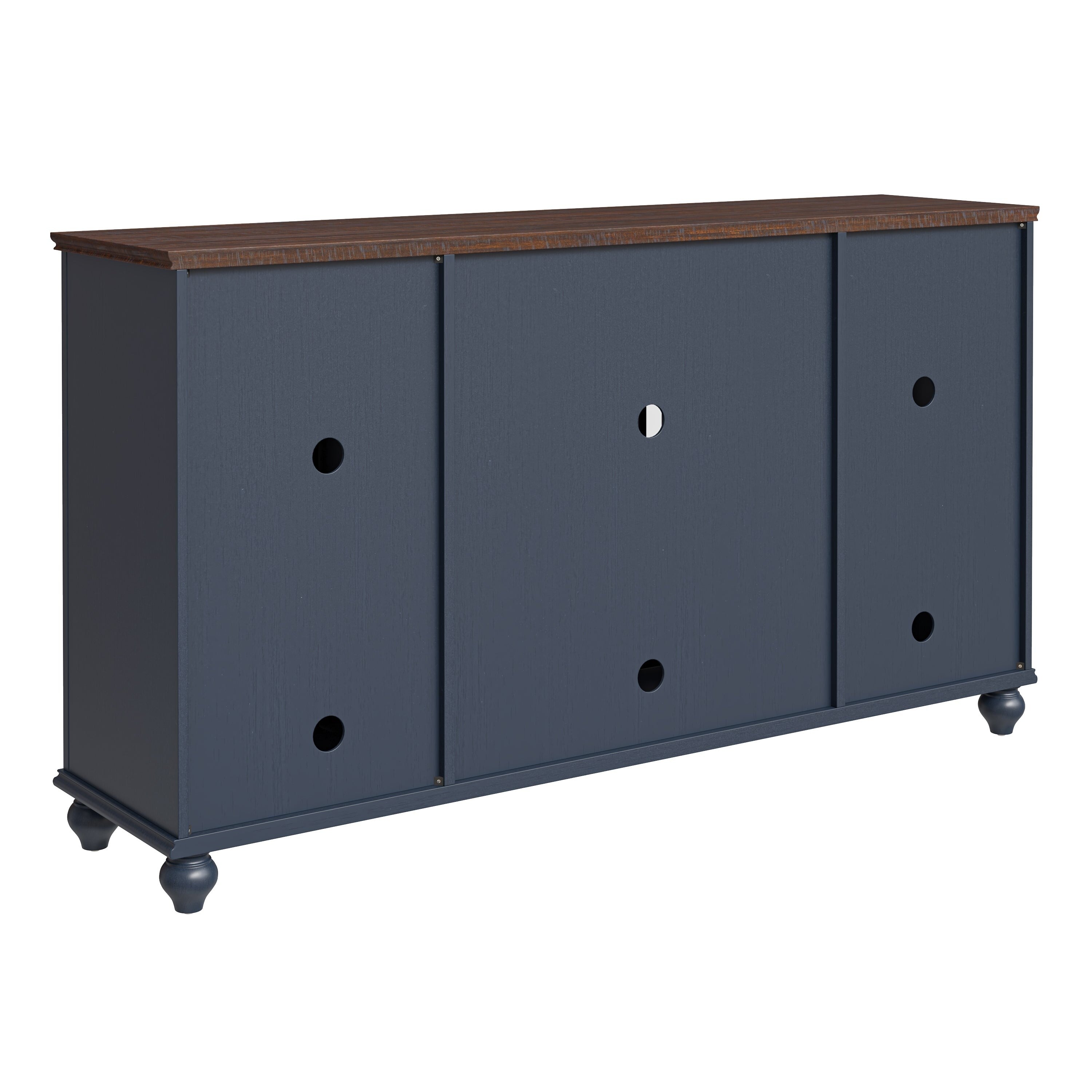 Buffet d'appoint de cuisine en bois de style vintage de 63 po de largeur