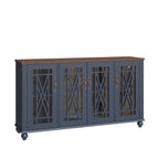 Buffet d'appoint de cuisine en bois de style vintage de 63 po de largeur