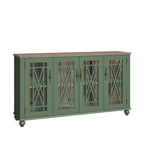 Buffet d'appoint de cuisine en bois de style vintage de 63 po de largeur