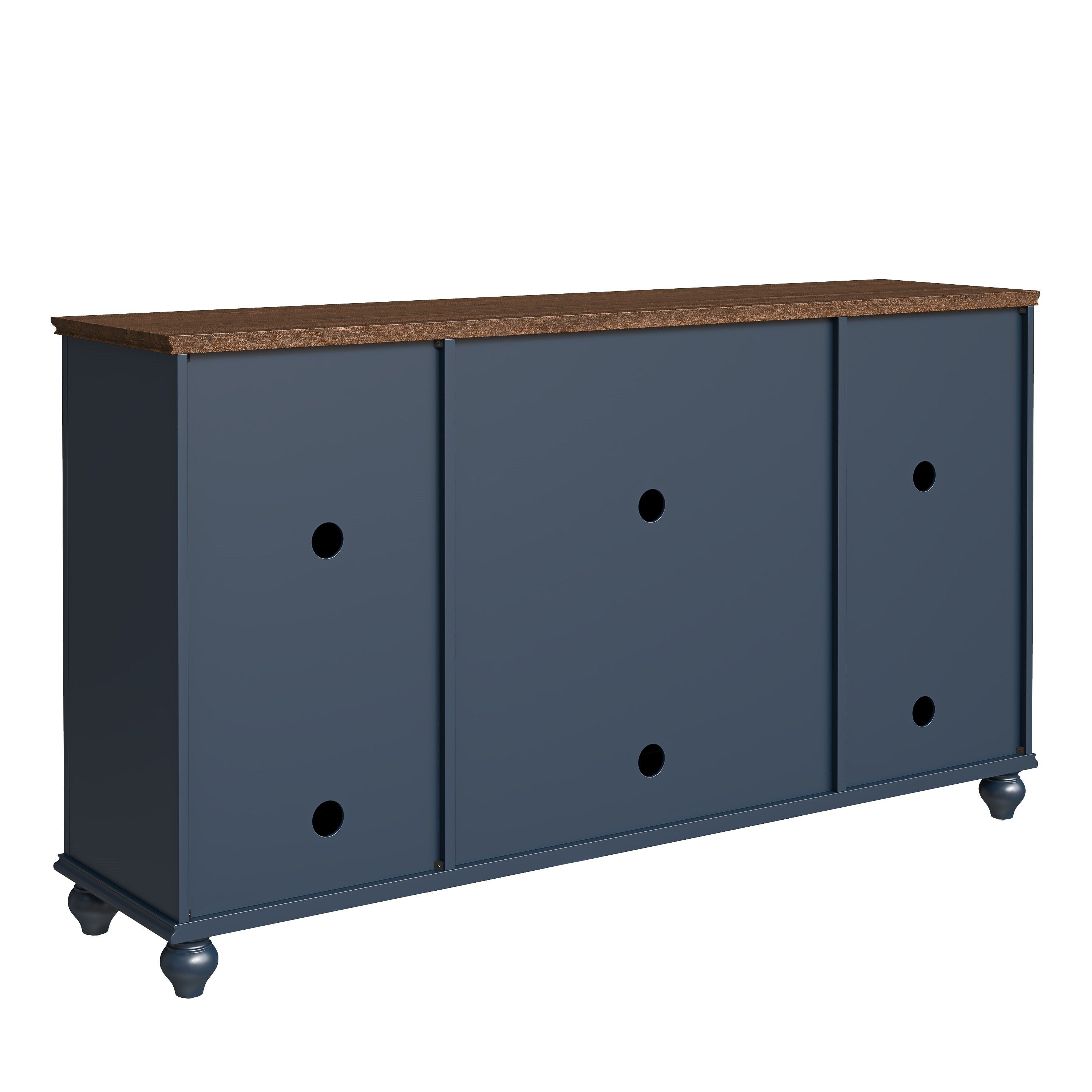 Buffet d'appoint de cuisine en bois de style vintage de 63 po de largeur
