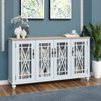 Buffet d'appoint de cuisine en bois de style vintage de 63 po de largeur