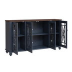 Buffet d'appoint de cuisine en bois de style vintage de 63 po de largeur