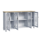 Buffet d'appoint de cuisine en bois de style vintage de 63 po de largeur