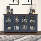 Buffet d'appoint de cuisine en bois de style vintage de 63 po de largeur