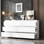 Commode d'appoint à 9 tiroirs 63W pour salon, chambre à coucher
