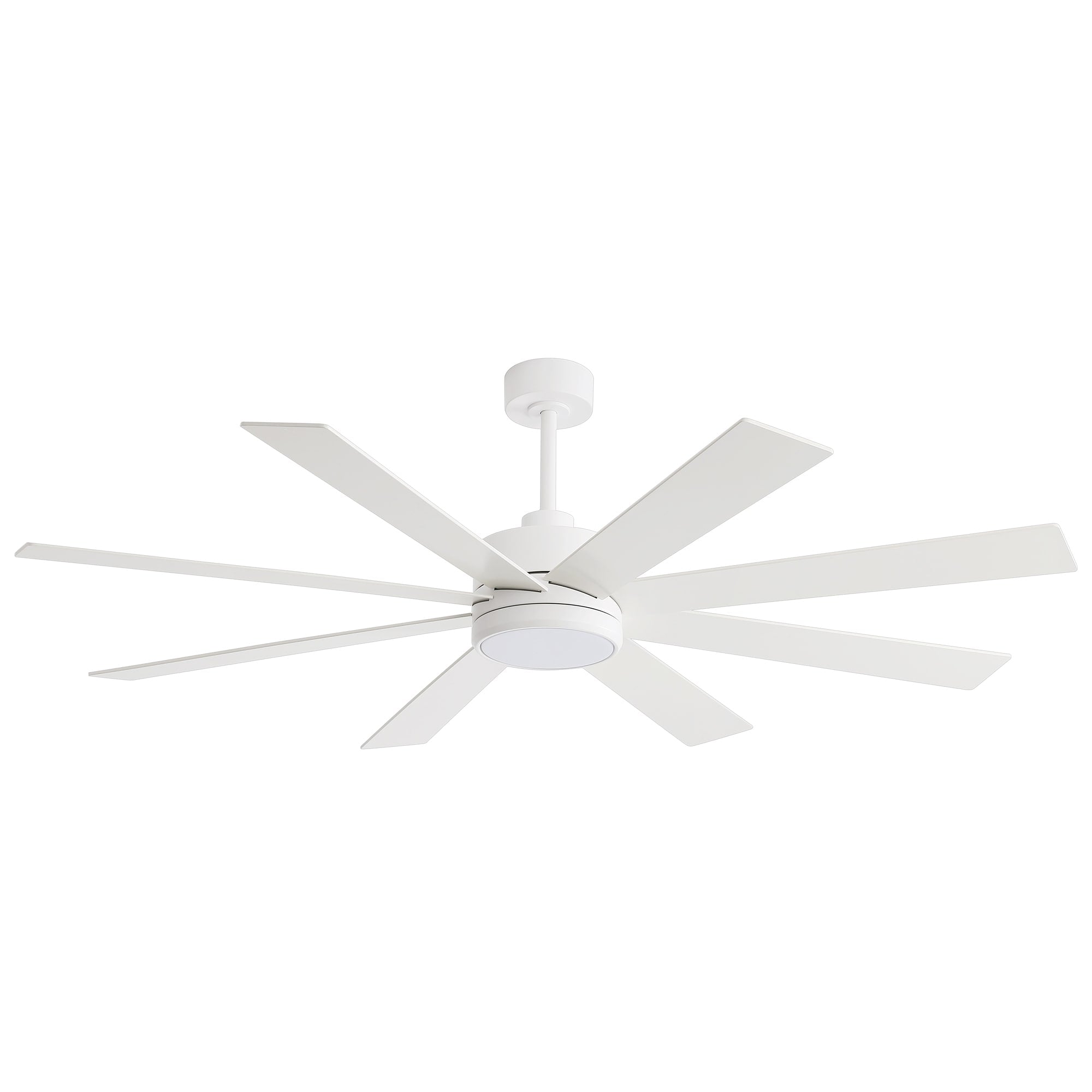 Ventilateur de plafond LED noir à 8 pales de 65 pouces avec éclairage et télécommande